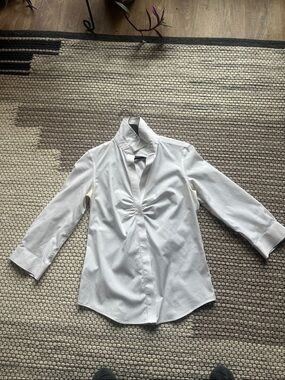 Eddie Bauer White Stretch Wrinkle-Resistant Shirt